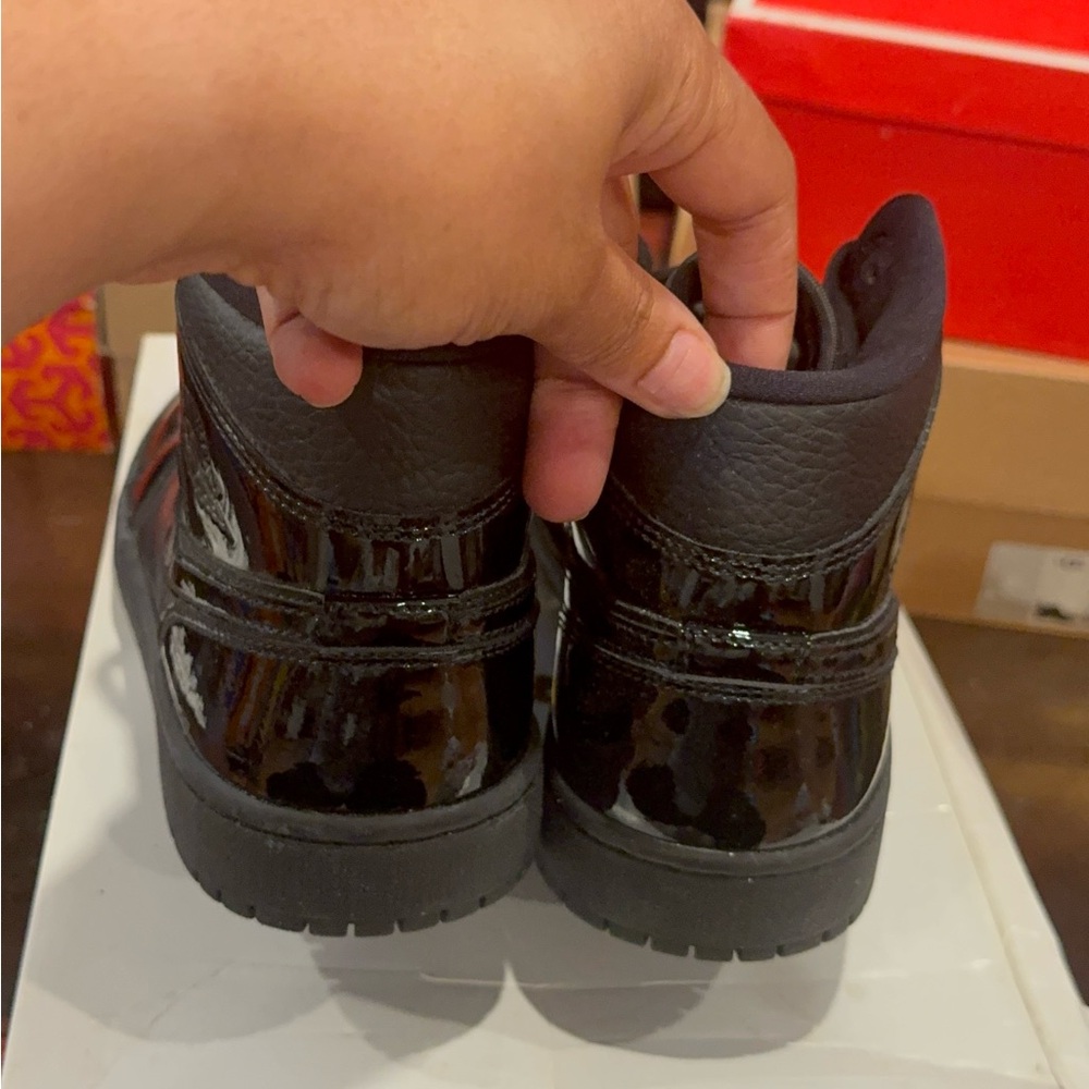 Jordan Black High-Top Sneakers with Patent Accents - Picture 5 of 8